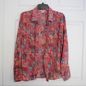 Christopher & Banks pink dress button down shirt